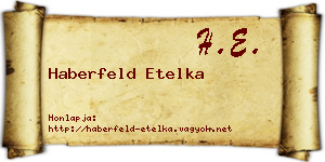 Haberfeld Etelka névjegykártya